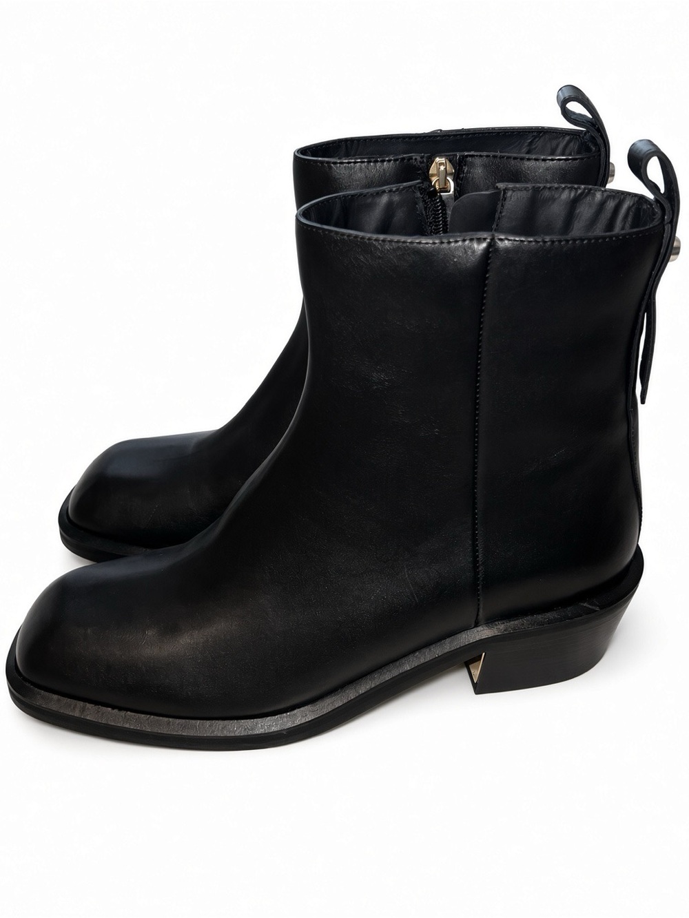 Hugo BOSS Size 10 Taylor Black Leather Ankle Boots - NIB